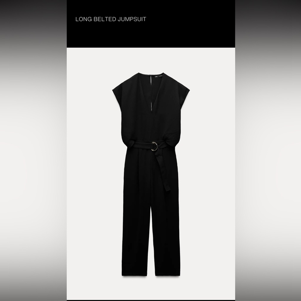 Zara Black Belted Jumpsuit